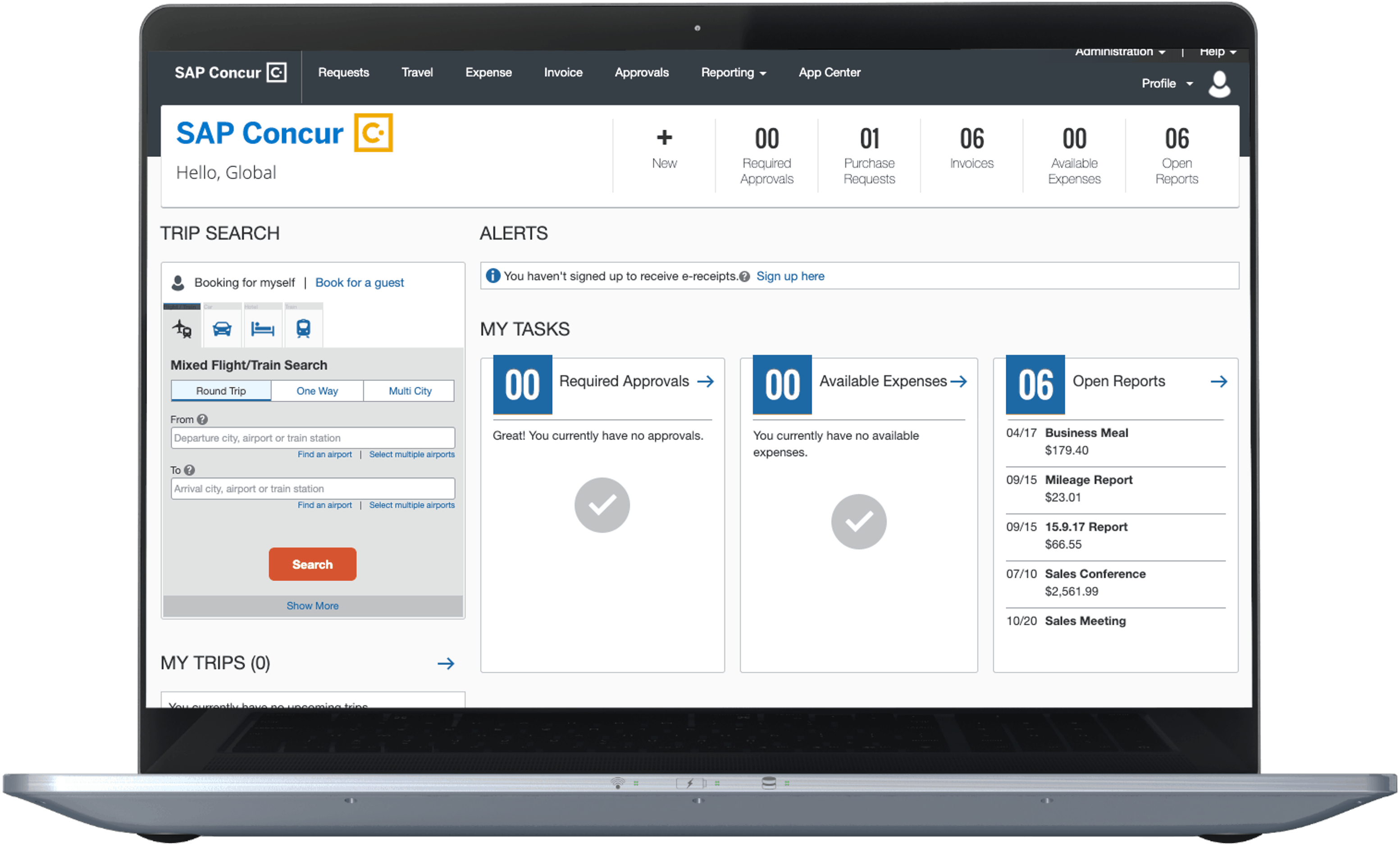 Concur Screenshot Concur Screenshot